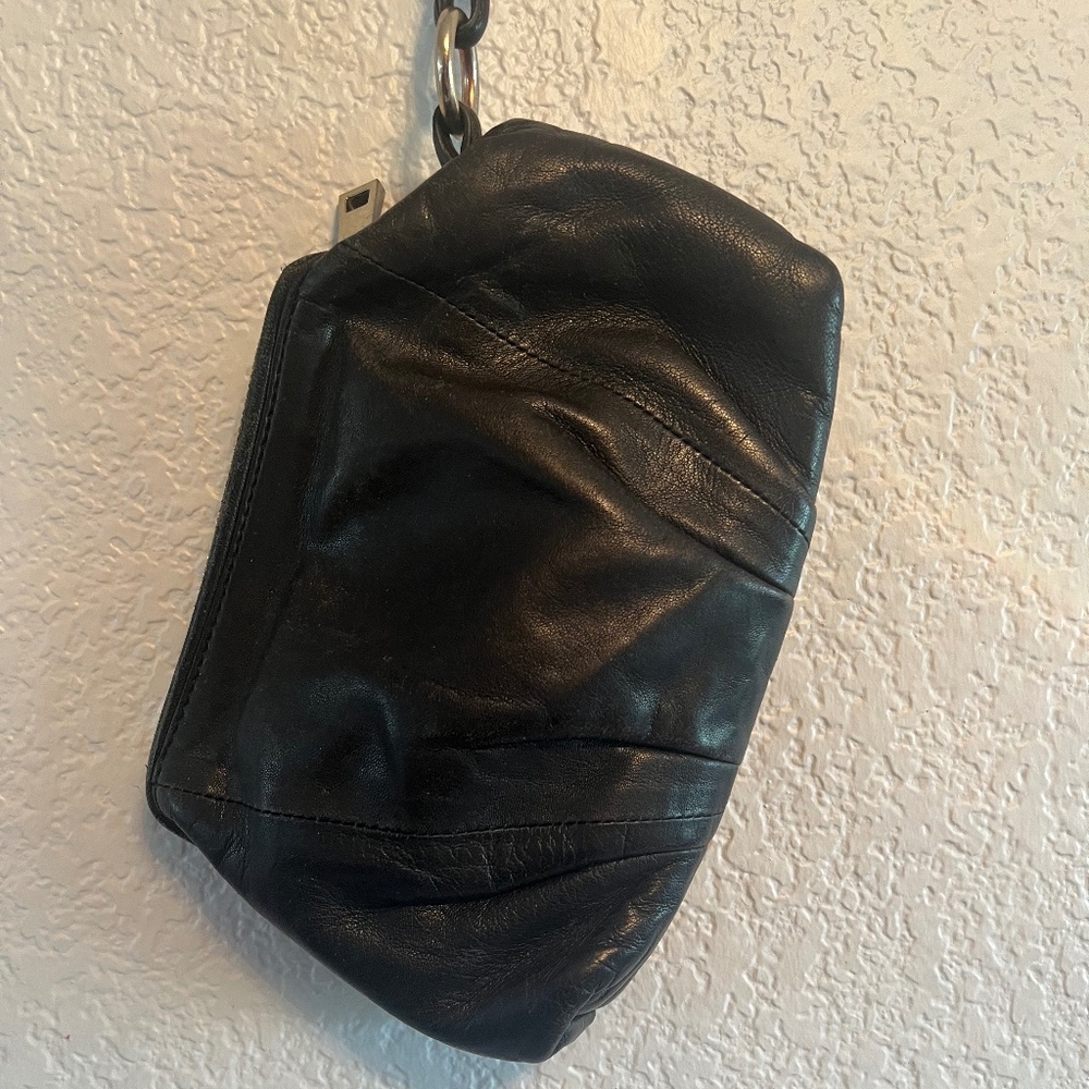 Vince Camuto Black Leather Framed Clutch